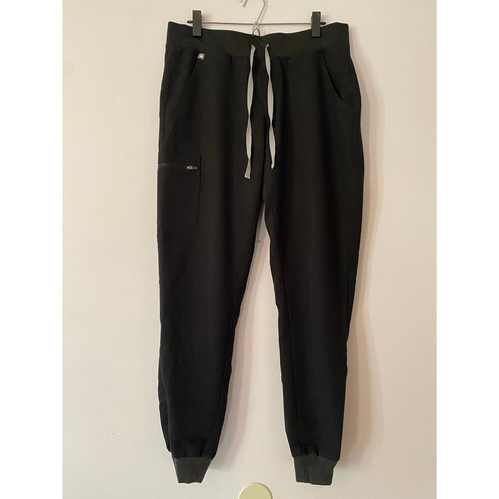 Figs Black Drawstring Jogger Track Pants